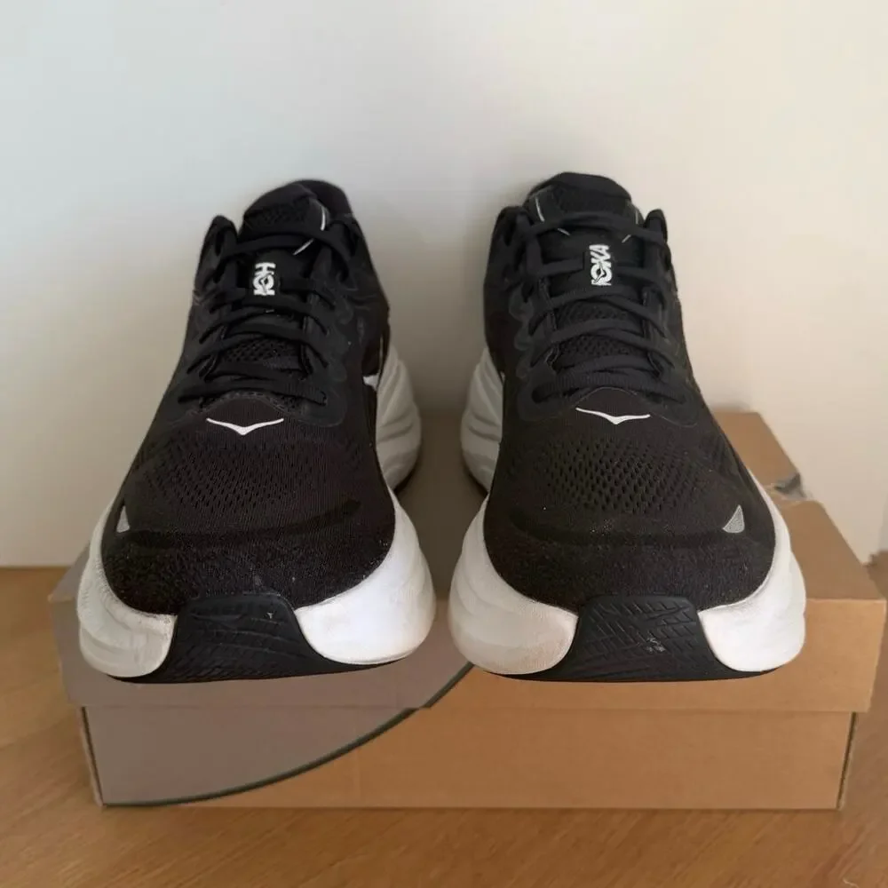 HOKA ONE ONE Bondi 9 Black/White Men Running Sneakers- SZ 13 Wide